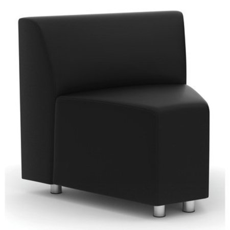 OFFICESOURCE Integrate Collection Armless Corner Modular Chair with Silver Post Legs 9785ABK